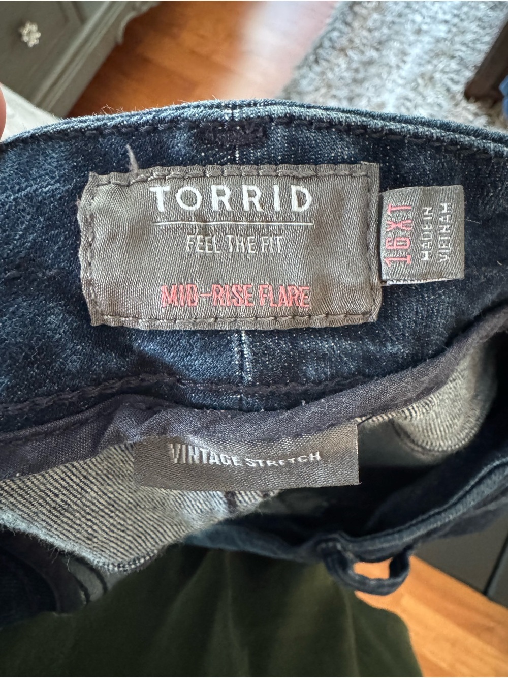 Classic Women's Dark Blue Flare Jeans - Picture 3 of 3